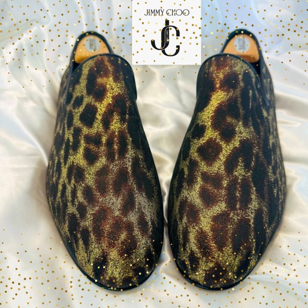 NWOT Jimmy Choo leopard Print Men’s Loafers